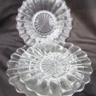 4 Heisey Crystolite 7 inch salad or desert plates scalloped edge glass