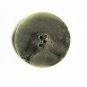 Tortoise shell insert in green celluloid button vinage 1 1/2" diameter