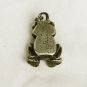 Pewter smiling frog charm bracelet or necklace 3/4"