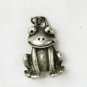 Pewter smiling frog charm bracelet or necklace 3/4"
