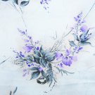 Light blue purple flowers polyester fabric 36" wide medium weight Light blue purple flowers polyester fabric 36" wide medium weight