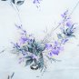 Light blue purple flowers polyester fabric 36" wide medium weight