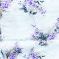 Light blue purple flowers polyester fabric 36" wide medium weight