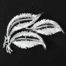 Lisner silver tone burnished leaf pin nicely etched vintage jewelry Lisner silver tone burnished leaf pin nicely etched vintage jewelry