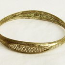 Bangle bracelet pewter look rhinestone sprays front & back CN mark inside