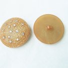 2 tan plastic buttons rhinestones inserts vintage shank type 1 3/8" diameter 2 tan plastic buttons rhinestones inserts vintage shank type 1 3/8" diameter