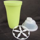 Tupperware quick shake #844 mixer blender 3 piece yellow clear lid shaker