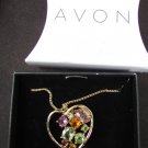 Avon Kasia multicolor heart pendant necklace new in box