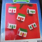 Christmas Plastic canvas needlepoint kit 6 house ornaments Good Shepherd sealed