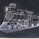 Completed metallic string art train engine No. 9 size 18x20" on velvet