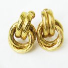 Napier spring clip earrings intertwined double knots gold tone