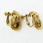 Napier spring clip earrings intertwined double knots gold tone