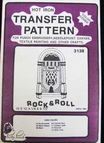 Pretty Punch hot iron transfer pattern rock and roll jutebox new