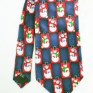 Hallmark Christmas tie snowmen navy red 4" all silk Hallmark Christmas tie snowmen navy red 4" all silk