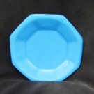 Akro Agate blue octagonal child plate from tea service
