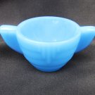 Akro Agate blue sugar bowl child plate from tea service double handles