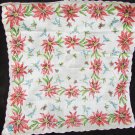 Christmas poinsettia Grand Duchess handkerchief vintage hanky