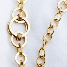 Express gold tone chucky chain link necklace 60 inches small and large links