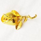 Gold tone rose & leaves pin DuBarry 5th Avenue DFA mark vintage brooch Gold tone rose & leaves pin DuBarry 5th Avenue DFA mark vintage brooch