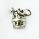 Bracelet charm beer keg pewter color small