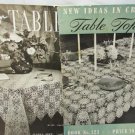 2 Table cloth crochet pattern booklets Clark & Spool Cotton vintage 1938 & 1943