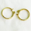 Hoop clip earrings signed JJG gold tone 1 1/4"