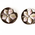Le Chic metal buttons flower design dark black and gray shank back Le Chic metal buttons flower design dark black and gray shank back