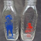 Samuel Callet baby bottles Robbie YumYum & Red Riding Hood glass vintage 1930s