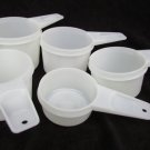 Tupperware measuring cups white opaque 5 nesting missing 1/4 cup