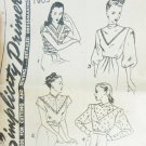 Simplicity 1905 misses blouse pattern size 14 bust 32 vintage 1946