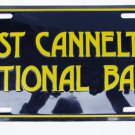 First Cannelton National Bank Indiana license plate black gold