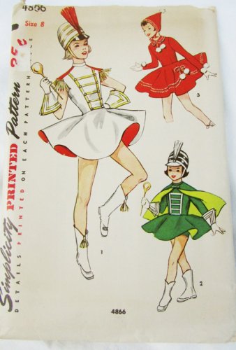 Simplicity 4866 drum majorette skating costume vintage 1950s size 8 UNCUT
