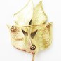 Monet gold tone leaf pin nicely tooped
