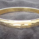 Monet gold tone cuff bracelet jewelry zig zag etching burnished