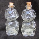 2 Dog bottles recycled Spanish glass Nidrio Naturals Spain with cork