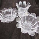 Dartington crystal glass daisy fruit bowls & candle vase holder England