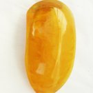 Marbled bakelite dress clip pin amber with lighter swirls 2 1/2" long