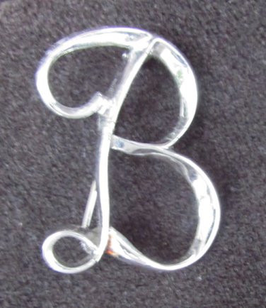 Sarah Coventry initial B pin silver tone