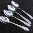 Stainless Victorian Rose 4 teaspoons flatware Japan new