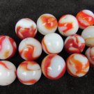 14 Agate marbles rust orange white swirls vintage 1/2 to 5/8" diameters 14 Agate marbles rust orange white swirls vintage 1/2 to 5/8" diameters