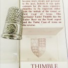 Westair Tudor thimble pewter metal in box Tudor Rose Made in England