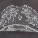 Fostoria Lacy Leaf triangle dish footed crimped top bon bon