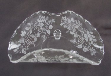 Fostoria Lacy Leaf triangle dish footed crimped top bon bon