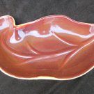 Red Wing brown and yellow glaze leaf tray platter pottery dish 1251 Red Wing brown and yellow glaze leaf tray platter pottery dish 1251