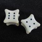 8 pointed concave dice unusual plastic cream color