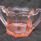 Pink depression double handle sugar bowl large probably Federal Glass