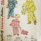 Simplicity 4102 girl pajamas & bunny size 2 UNCUT vintage 1952 pattern