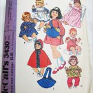 McCall 3430 doll wardrobe pattern 14 to 16 inch doll UNCUT pattern