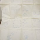 Stamped linen 39 piece set Colonial girl table chair juvenile blocks bridge mat