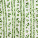 Fabric bright green nautical print white background stripes slightly heavy weight Fabric bright green nautical print white background stripes slightly heavy weight